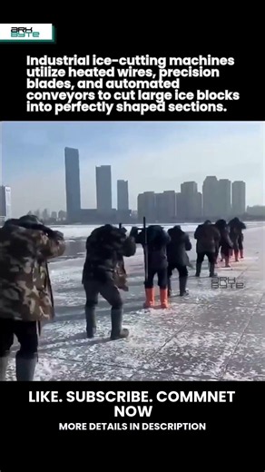 WATCH HOW THIS MACHINE CUTS MASSIVE ICE BLOCKS 🧊⚙️