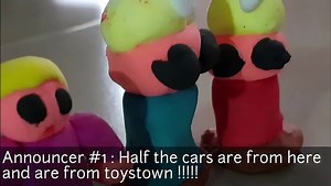 Racecar Showdown - Toy car race stop motion