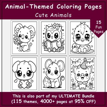 Kawaii Animals Coloring Pages for Kids | Printable, Fun & Educational Activities