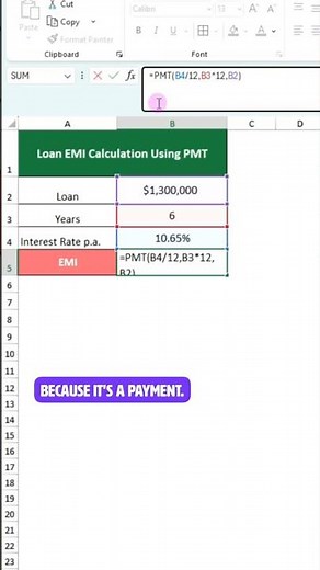 Excel EMI Formula 🔥 Calculate Loan EMI Instantly!