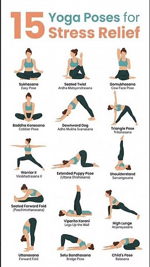 15 Yoga Poses for Stress Relief 🧘‍♀️ (Calm Your Mind Fast)