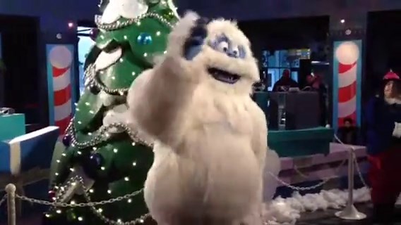 Bumble dancing to Rudolph the Red Nosed Reindeer at Adventu