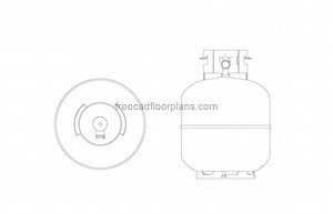 Small Propane Tank - Free CAD Drawings