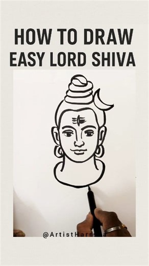 Lord shiva - Easy sketch Lines #howtodraw #drawing #Freehand #Sketch #ArtistHarrsha | Dr.Harrsha Artist