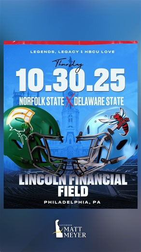3.6K views · 68 reactions | See you tonight at the Linc for the HBCU Classic: Delaware State vs. Norfolk State!  I spoke with both coaches, Eagles legends DeSean Jackson and Michael Vick, on Matt Chats about leadership and HBCU pride. Let’s go Hornets!   https://youtu.be/D2LkHGOE3Rg?si=8ica_6QmfuB6qh0f | Matt Meyer | Facebook