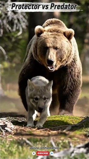 Protector vs Predator: Nature's Ultimate Showdown #wolf #grizzlybear