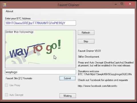 Bitcoin faucet bot