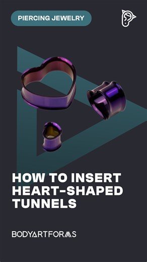 Not sure how to put on heart shaped eyelets? We’ll show you! Ready for heart-shaped tunnels? Shop at https://bodyartforms.com/products.asp?keywords=heart&jewelry=plugs | Bodyartforms