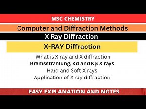 X Ray Diffraction | Bremsstrahlung, Kα and Kβ X Rays | Application of X Ray Diffraction MSc