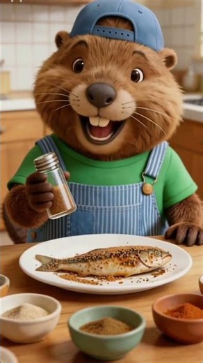 Be honest, who’s the better cook? 🐟 #ChefLife #CookingChallenge #BeaverCooks #KitchenVibes