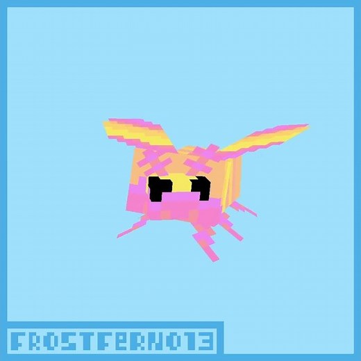 Rosy Maple Moth #3danimation #minecraft #blockbench #animation #insects #moth