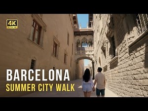 Barcelona, Spain ☀️ Gothic Quarter Summer City Walk | 4K Walking Tour