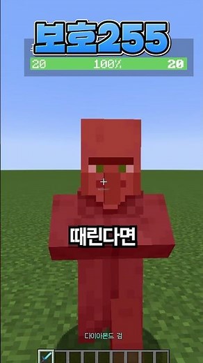 [마인크래프트] 날카로움255 다이아 검 VS 보호255 주민