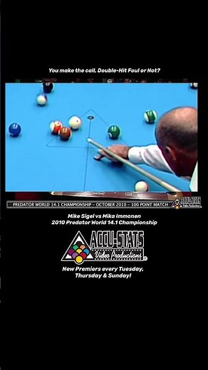 Was this a foul, or a good shot? Mike Sigel shot from the 2010 World 14.1 Championship