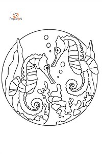 Seahorses Coloring Page (Easy) ♥ Online and Print for Free!