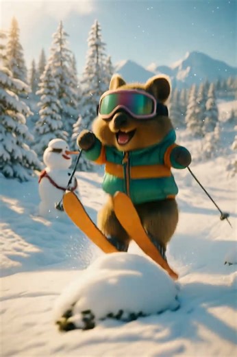 Wow ! ⛷️❄️ Quokka’s Ski Adventure 🎿