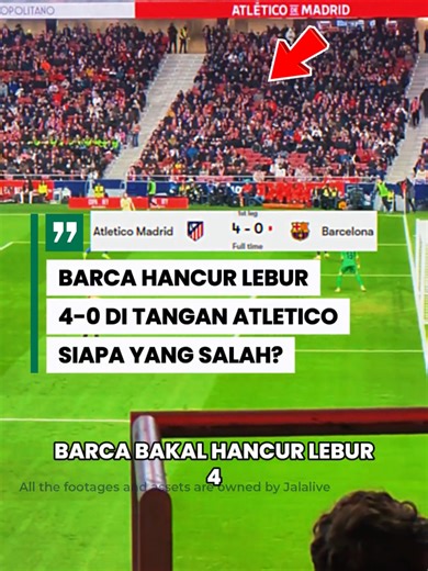 4-0! BARCA PULANG NANGIS! 😭📉 Malam paling memalukan buat Barcelona musim ini. Eric Garcia cetak gol b*n*h d!r!, Lamine Yamal mati kutu, dan strategi Hansi Flick hancur berantakan. Tanpa Rashford, Barca beneran kehilangan jati diri! 💔 Misi Comeback: Impossible? 👇 Note : We curate content for educational/entertainment purposes. We do not claim ownership of images/videos. Credits belong to respective owners. DM for credit/removal. #barcelona #atleticomadrid