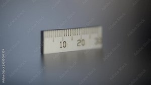 Miniature Ruler middle of frame rack focus 10 to 30mm marks