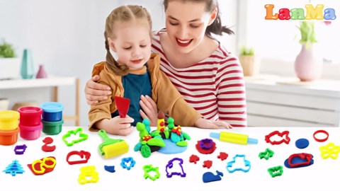 Dough Tools with 40 pcs Plastic Dough Cutters Animal Shapes, 3 pcs Basic Dough Tools