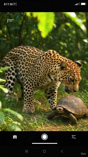 Leopard Plays With a Tortoise! 🐆🐢 Unexpected Jungle Moment Caught on Mobile Camera #asmr #funny