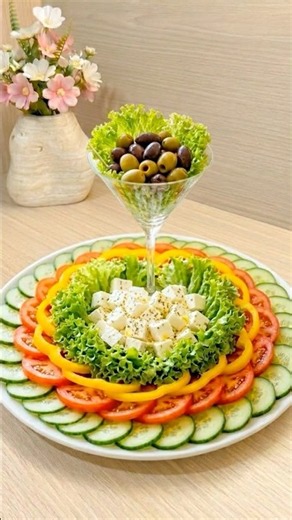 Crispy Cucumber & Feta Salad Platter #snacks #platter