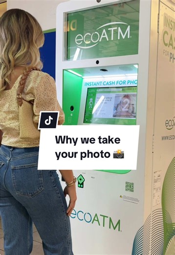 Ever wonder why we take your photo? Here's the answer! ⬇️ We capture a live photo of each seller to help ensure the person at the ecoATM matches the driver’s license being used to sell the device 📸 It’s one of several steps we use to help keep the process safe and secure when buying phones.