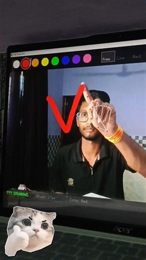 No hand ✋ touch Air Draw tracking #tracking #ai #code #project #python