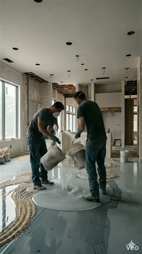 Renovating a kitchen using our master skills and epoxy flooring| #shorts #epoxy #shortvideo