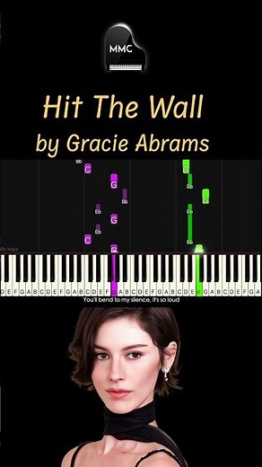 Hit The Wall by Gracie Abrams piano cover/tutorial + sheet music