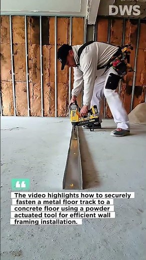 Fast Metal Stud Floor Track Installation Using Powder Actuated Tool | Framing Technique