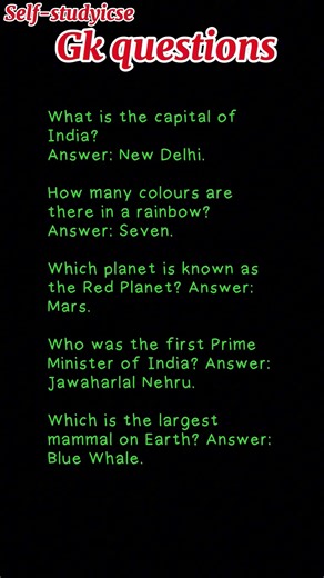 Gk questions with answers