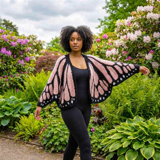 Monarch Butterfly Cardigan Crochet Pattern | PDF Download, XS-2XL | - Etsy