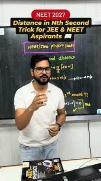 NEET 2027 | Distance in Nth Second Trick for JEE & NEET Aspirants 📖#sachinsirphysics