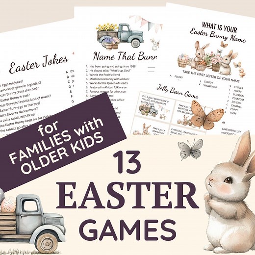 Easter Games | Spring Party Games | Easter Bunny Name | Printable Party Game | Office Party Game | Adults | Teens | Tweens | Jelly Bean Game - Etsy