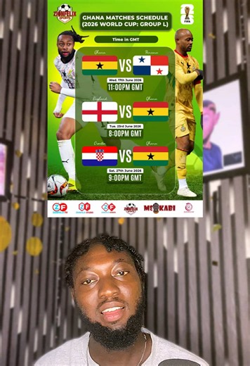 Ghana Black Stars 2026 World Cup Group Fixtures & Ghana Kick-off Times