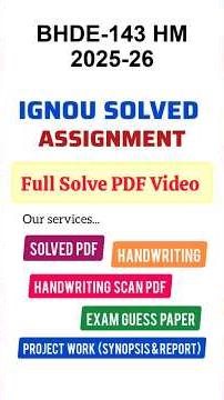 BHDE 143 Solved Assignment 2025-26 Hindi, BHDE 143 Solved Assignment 25-26, BHDE-143 Assignment