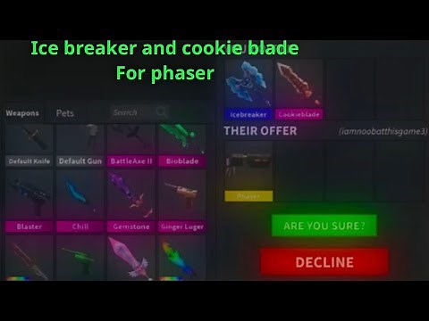 TRADING Ice Breaker and Cookie Blade for PHASER in MM2!!