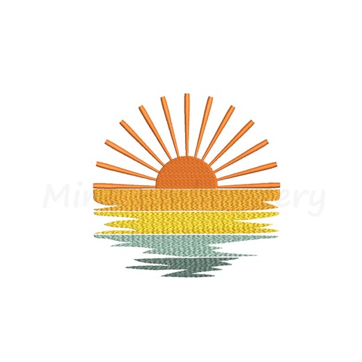 Sunset Embroidery Design, Machine Embroidery Design, 4 Sizes, Instant Download - Etsy Canada
