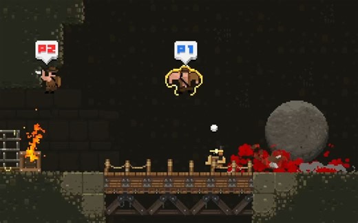 武装原型俩骨灰级玩家挑战一个半小时速通困难全关卡BROFORCE