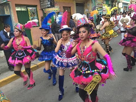 Peruvian Carnival Dances in Colorful Costumes, Puno, Peru