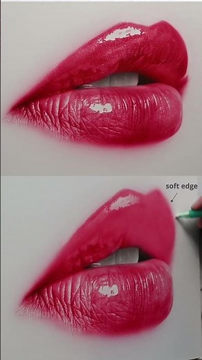 SHARP vs SOFT edges in painting #painting #art #lips