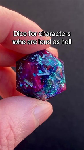 Disco Fairy 🕺 💃 🧚 🧚‍♂️ coming to Kickstarter April 2026. Regal Rollers specialises in handmade sharp edge dnd dice sets. Each set contains the usual 7 polyhedral dice shapes so every set is suitable for most TTRPGs like Dungeons & Dragons, Pathfinder, Call of Cthulhu, Vampire the Masquerade and even less role play heavy games like Warhammer and Magic the Gathering. #dnd #dndtok #ttrpg #pathfinder #dnddice