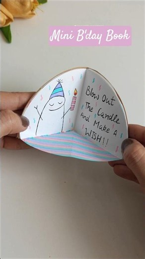 CUTE Handmade Mini Book Birthday Card!