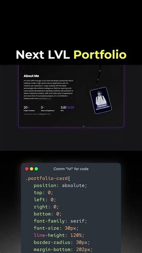 ✨ Next Level Portfolio Website 🔥Built using HTML, CSS & JavaScript | code buzz | #coding