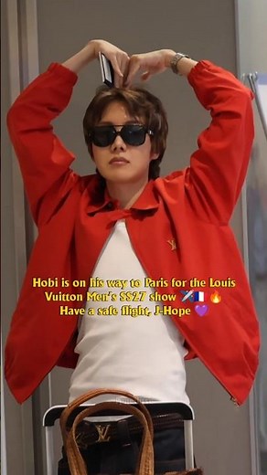 jhope is on his way to Paris for the Louis Vuitton Men's SS27 show ✈️🇫🇷🔥Have a safe flight, J-Hope 💜