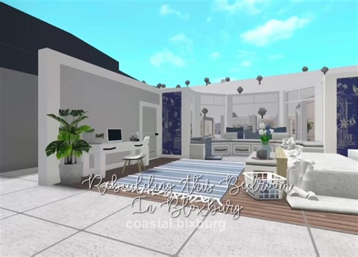 Coastal Bloxburg Living Room Interior Design Ideas
