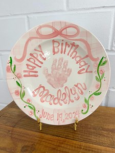 Handprint First Birthday Plate: Custom Ceramic Keepsake - Etsy