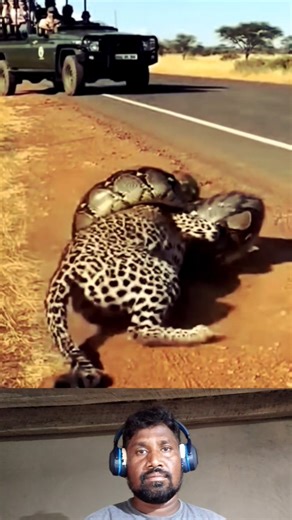 The python swallowed the leopard