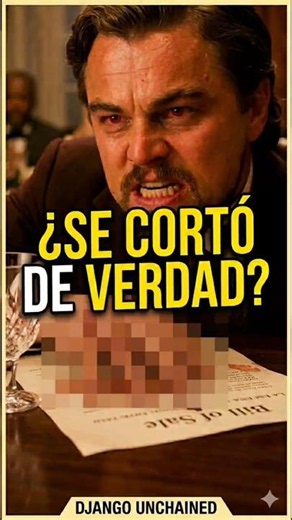 la verdad detrás de la escena de Leonardo Dicaprio y el vaso en Django #leonardodicaprio