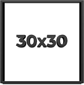 30x30 Shadow Box Frame Black | 1 Inch Deep Solid Wood Shadowbox Display Frame | UV Resistant Acrylic Plexiglass, Acid Free Backing, and Hanging Hardware | Dugan Picture Frame Style